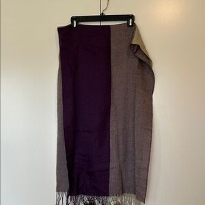 Purple and Gray Striped Scarf